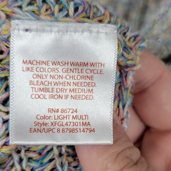 Faded Glory Women's XXL (20) Rainbow Cable Knit Pullover Sweater 🌈 - Picture 5 of 5